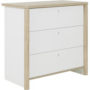 MATIS - Ladekast - commode - 3 laden - 84x45x80cm - wit eiken