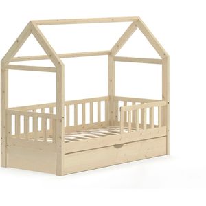 Huisbed 80x160 cm grenen kinderbed met lade