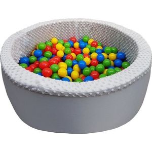Ballenbad met 300 ballen  Wasbare hoes  90 x 30 cm  Wit crème