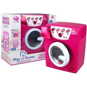 Speelgoed wasmachine -  18,5x24 cm - met licht en geluid - roze