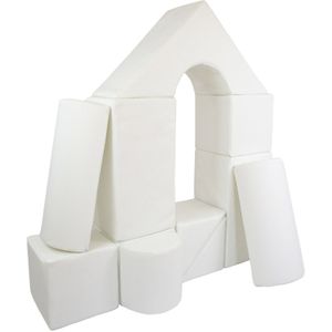 Grote foam blokken - 11 stuks - gekleurd - wit