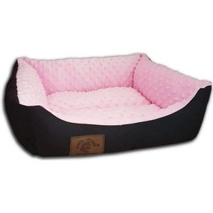 Hondenmand - S - kleine hond - 50 x 40 cm - roze minky dot - hondenbed
