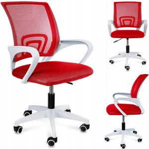 Ergonomische bureaustoel - SMART - verstelbaar - wit rood
