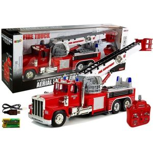 RC-brandweerauto met uitschuifbare ladder en sirene - 60 cm