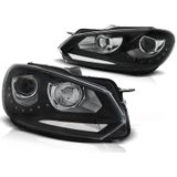 Koplampen dagrijlicht VW GOLF 6 10 08-12 ZWART TRU DRL