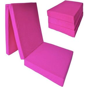 Logeermatras extra dik - roze - camping matras - reismatras - opvouwbaar matras - 195 x 80 x 15