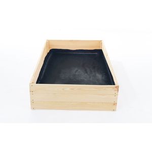 Moestuinbak - kweekbak - 120x80x27 cm - hout - met gronddoek