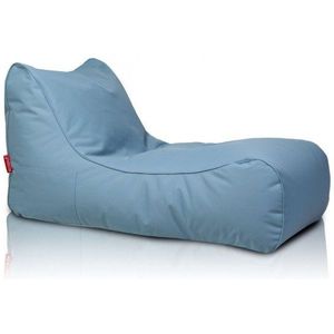 Luxe outdoor relax poef - blauw - wasbare polyester hoes