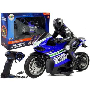 RC-motorfiets - 2,4 GHz - 35 m bereik - blauw