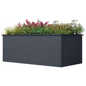 Plantenbak buiten - 200x75x77cm - staal - antraciet