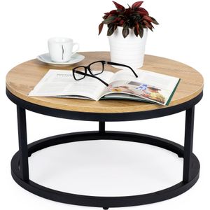 Compacte ronde salontafel - 60 cm - multifunctioneel - industrieel