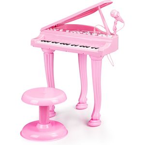 Kinder piano - 40x34x44,5 cm - met microfoon - roze