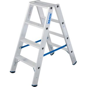 Huishoudtrap - ladder - 2x 4 treden - aluminium - 48 cm hoog