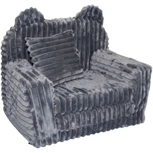 Kinderfauteuil - Slaapbankje - Grijs - Corduroy - 51x40x41cm