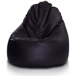 Zitzak beanbag zwart kunstleer - 75x70x30 cm - Loungestoel Zitkussen
