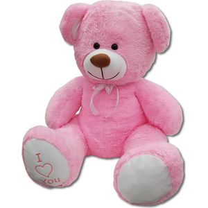 Knuffelbeer - i love you - 160 cm - roze