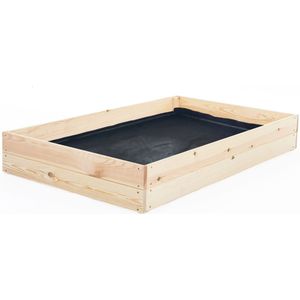 Moestuinbak - 120x80x18 cm - Hout - met Gronddoek