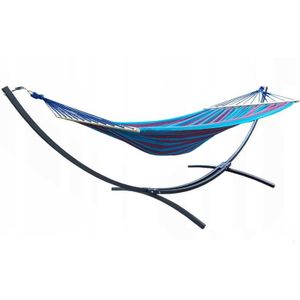 Hangmat standaard - zwart - incl. blauw paars hangmat - 220 x 160 cm