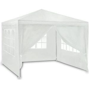 Luxe partytent - 3x3 meter - met wand & dakbekleding - wit