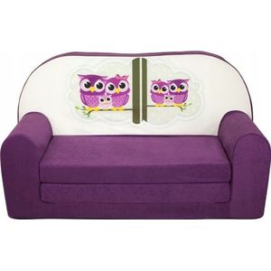 Kinder slaapbank - sofa - violet - logeermatras - 85 x 60 - uil