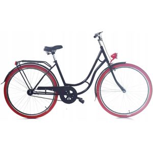 Damesfiets - 28 inch fiets - retro - zwart rood