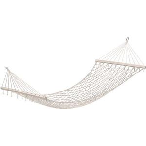 Hangmat - 260 x 80 cm - gevlochten touw – Crème