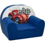Luxe kinderstoel - kinderfauteuil - sofa - 60 x 45 - donker blauw - cars