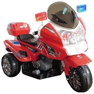 Elektrisch bestuurbare driewieler kindermotor met verlichting - rood