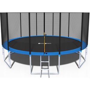 Trampoline - blauw - 465 cm - met net en ladder - tot 180 KG