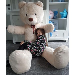 Grote knuffelbeer 2 meter crème 205 cm XXL