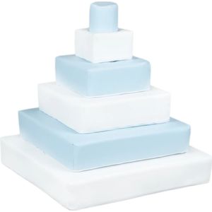 Foam blokken - stapel toren - 55x55x60cm - wit blauw