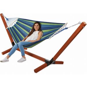 Hangmat met standaard - geimpregneerd hout - tot 300 kg
