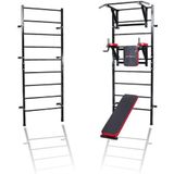 Workout gymnastiek ladder 235x87 cm met pull bar & halterbank