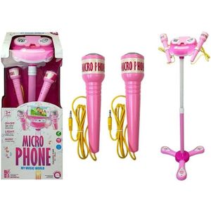 Speelgoed Karaoke set met Roze microfoons & statief
