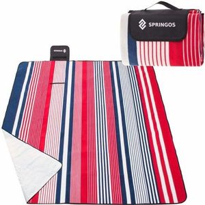 Picknickdeken - 200x200 cm - fleece - gestreept patroon