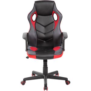 Gamestoel - draaibare gaming chair - ECO-leer - zwart-rood