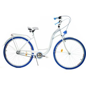 Meisjesfiets - 26 inch - met 3 versnellingen - wit blauw