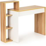 Bureautafel met boekenkast wit 110x40x91 cm