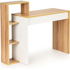 Bureautafel met boekenkast wit 110x40x91 cm