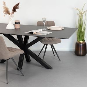 Sohome Eettafel 'Parker' Keramiek, 160 x 90cm, kleur Zwart