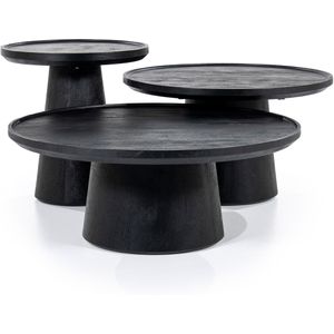 Eleonora Salontafel 'Ron' Set van 3 stuks, kleur Zwart