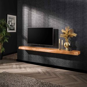 LifestyleFurn Wandplank/TV-meubel 'Mac' Acaciahout, 200cm