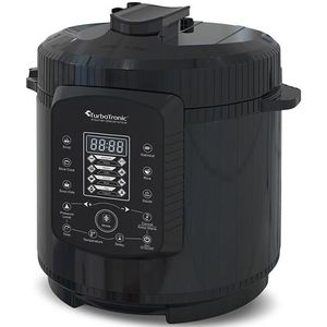 TurboTronic DPC9 Digitale Snelkookpan – Hogedrukpan - 6 Liter – RVS/Zwart