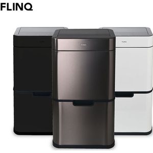 FlinQ Sensor Bin Senzaro 60L – Slim afvalbeheer met stijl en technologie - Zilver