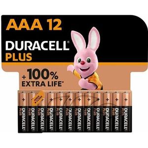 Duracell Plus Alkaline AAA (12 batterijen in verpakking)