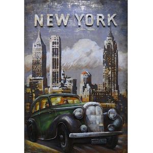 Auto in New York - Metalen schilderij - Decoratie - Woonaccessoires