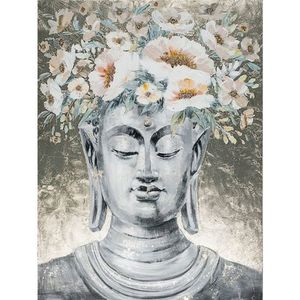 Buddha met bloemen - Schilderij - Decoratie - Woonaccessoires