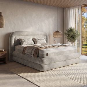 Halo - Boxspring - Taupe - Pocketveringen - Inclusief Topper