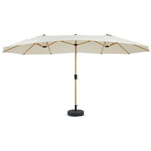 909 Outdoor Dubbele parasol met hoes - Houtlook