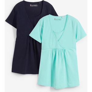 2-in-1 zwangerschapsshirt / voedingsshirt (set van 2)